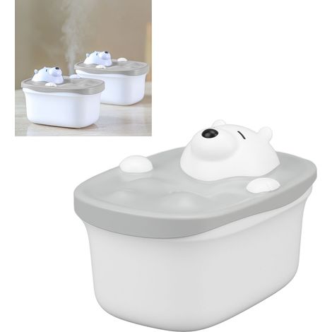 Miniatur-Tischluftbefeuchter in Bärenform (450 ml), USB-aufladbar, grau (1/5)