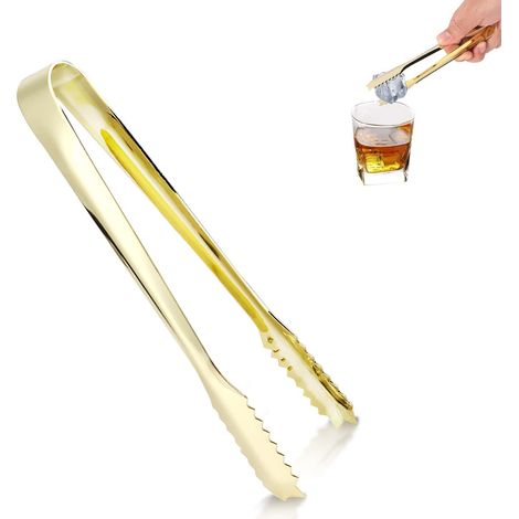 Pinces en acier inoxydable pour servir la glace et les amuse-gueules, couleur or, pour un usage quotidien à la maison.-AquaForge