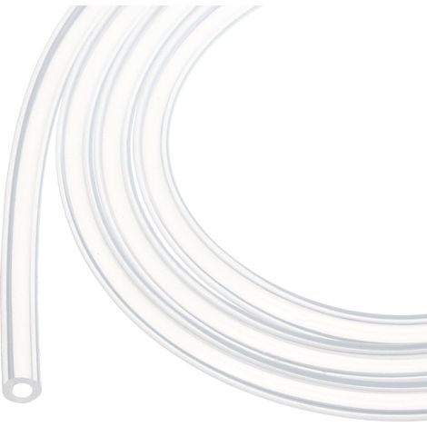 Tuyau en Silicone de 1M (3Pieds) 4mm DI 7mm DE Transparent pour Usage Industriel, Tuyau en Plastique Clair en Silicone pour Pompage, Vidange, Irrigation, Brassage, 0,16" x 0,28" (1/5)