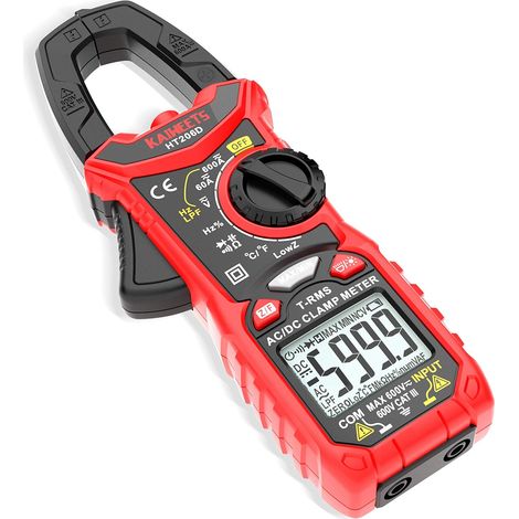 Pince Ampèremétrique Numerique CA/CC, 0-600A Multimetre 6000 Comptes TRMS, Mesure Courant/Tension/Diode/Température/Résistance/Fréquence/Diode/Capacité (1/5)