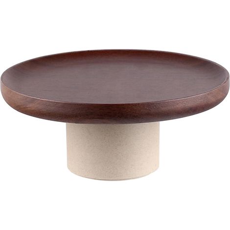 Elkuaie Fruit Bowl - Fruit Basket - Vintage Design avec base en bois et carrelage en poterie - 1 pièce - Cuisine et table à manger (1/5)
