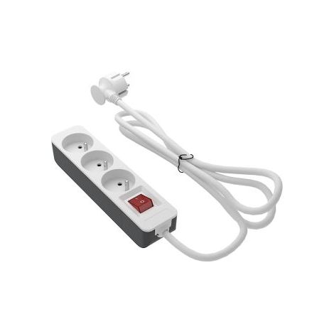 Bloc multiprise RS PRO 4m, 3 prises FR 2P+T, 250 V 16A, IP20 ( Prix pour 1 )