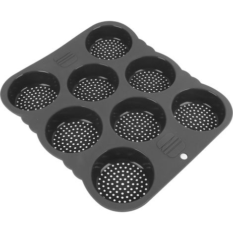 Moule à pain à hamburger en silicone, 8 cavités, démoulage facile, résistant à la chaleur, pour cuire du pain à hamburger dans la cuisine (1/5)