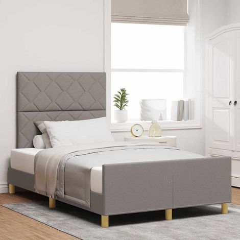 Bettgestell mit Kopfteil Taupe 120 x 200 cm Stoff (1/5)