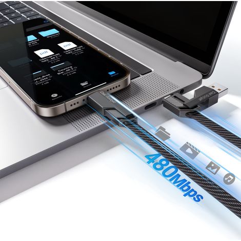 Câble de voyage durable pour chargeur téléphone montre et appareils, câble multifonction avec connecteurs pratiques pour maison bureau et déplacements (1/5)