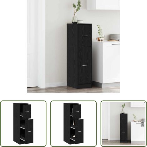 vidaXL Meuble de rangement - Cabinet de Pharmacie Chêne noir 30 x 41 x 118 cm (1/5)