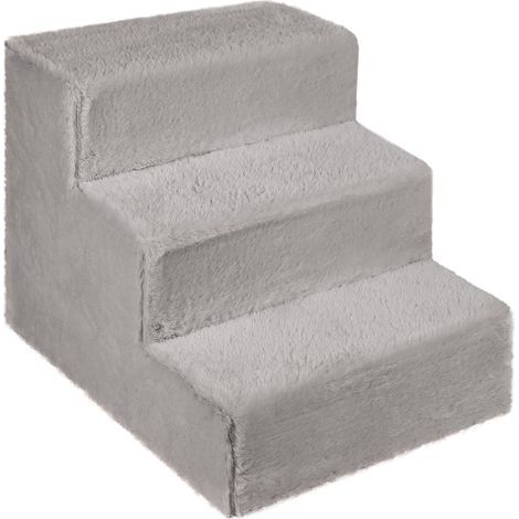Hundetreppe mit 3 Stufen, stabile Holzkonstruktion, weich gepolsterte Stufen, für Sofa und Bett (1/5)