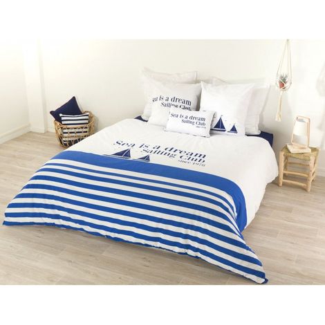 Parure de couette 140x200 Coton bio 57 Fils SEA (1/3)