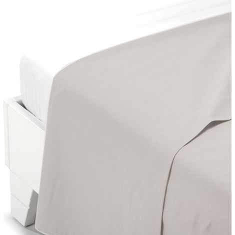 Caleffi 76334 Cotone Tinta Unita Superiore Lenzuolo per Matrimoniale Letto, Sabbia