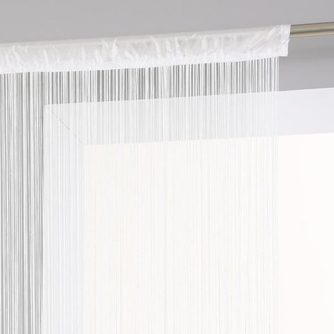 Atmosphera – Rideau de porte fil 90 x 200 cm – 100% polyester – Lavable en machine à 30° – Passage de tringle tissé – Blanc