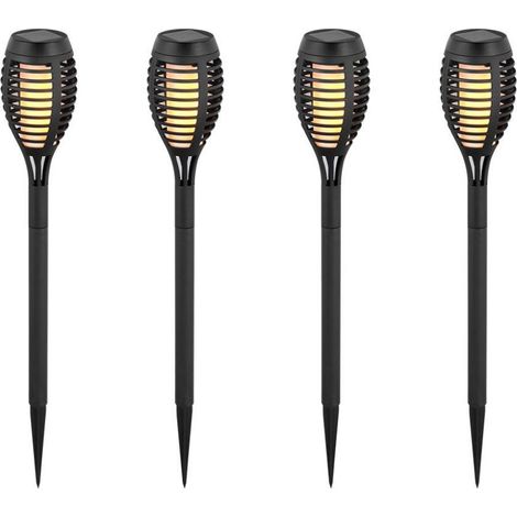 Lámpara LED solar V-TAC con efecto llama, 1 W, blanco cálido, 4 unidades