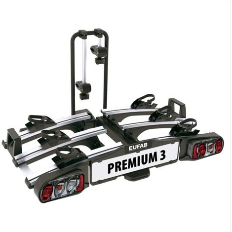 Eufab – Porte-vélos basculant pour 3 vélos électriques – Charge maximale 60 kg – Installation rapide sur attelage – Certifié TÜV (1/5)