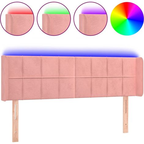Maison Exclusive - Testiera a LED Rosa 147x16x78/88 cm in Velluto