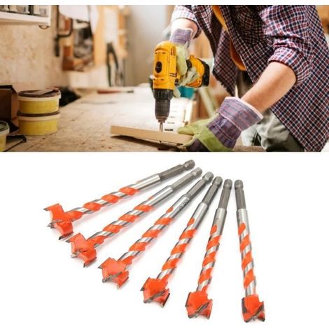 (Orange)Jeu de mèches pour scie cloche - Shipenophy - Ouvre-trou pour menuisier - Orange - Carbure de tungstène (1/4)