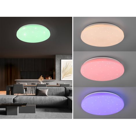 LED Deckenleuchte KIRA mit Fernbedienung, Sternenhimmel & Farbwechsel, Ø 38cm (1/5)