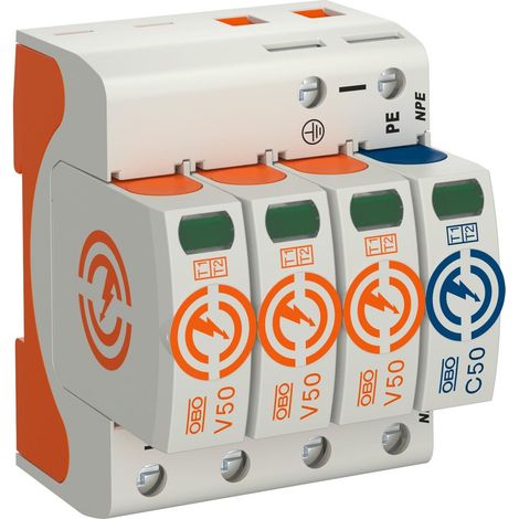 Scaricatore di sovratensione, 4p Tipo 1+2 (classe B+C) tipo V50-3+NPE-280 (1/3)