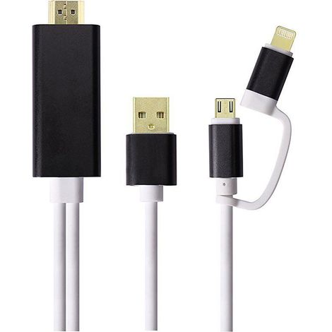 Cavo mhl 2 in 1 micro usb a hdmi 1080p hdtv collegamento tv a smartphone (1/2)