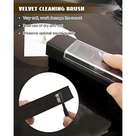 Kit de nettoyage pour disques vinyles : brosse antistatique en fibre de carbone, éponge et aiguille