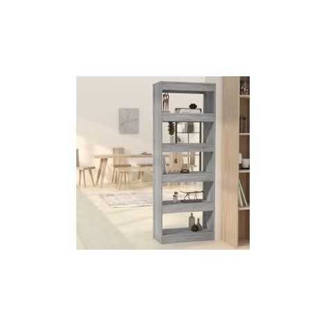 Bibliothèque-Séparateur de pièce Sonoma gris Bois d'ingénierie (1/5)