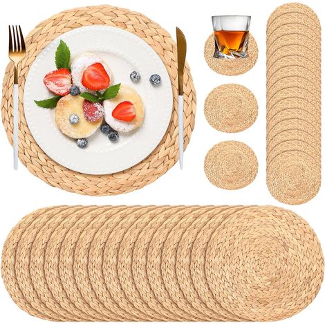 Lot de 200 Sets de table, Papier tissé, Style rustique, Sous-verre, Intérieur et extérieur