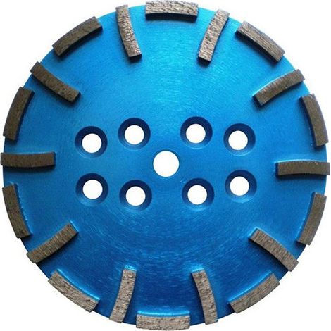 Diamwood Plateau de surfaçage diamanté 20 segments D. 250 mm - Ht. 10 mm - Fixation universelle - Convient aux bétons très durs - Dimensions segments 40 x 10 x 10 mm - Dureté douce (1/2)