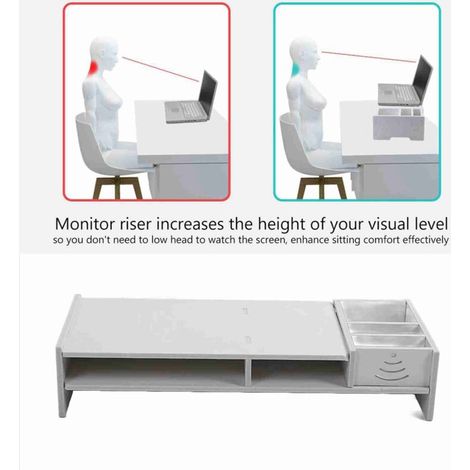 Support pour écran d'ordinateur, support pour ordinateur portable, bureau à domicile, table de bureau, rangement, étagère (1/5)