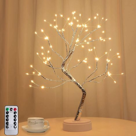 Arbre Lumineux LED - 108 LED Blanc Chaud - Télécommande et Commande Tactile - 8 Modes Éclairage - Alimentation USB ou Piles AA - Décoration Intérieure Fêtes et Intimité - 1 Pièce