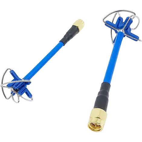 2 antennes trèfle 5,8 GHz pour récepteur FPV, émetteur 5 dBi RHCP RP-SMA bleu (1/5)