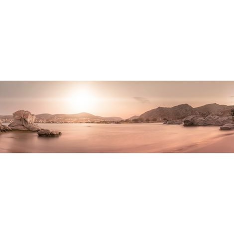 Tableau sur toile plage cotiere 30x97 cm - Impression sur Toile Murale Décorative - Image imprimée en HD sur Toile - Toile sur Châssis en Bois FSC - Fabriqué en France (1/4)