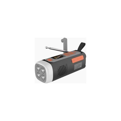 Radio d'urgence – Radio solaire à manivelle – Écran couleur – LED – Batterie 4500 mAh – Noir – ABS (1/5)