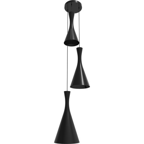 LUMICOM  JAQUELINE COMPO Sospensione, 3x E27, max 42W, metallo, nero lucido, D.40cm (1/2)