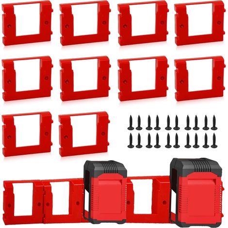 Lot de 10 supports de station d'accueil pour batteries 18 V pour le nettoyage et le stockage des piles, robustes (1/5)