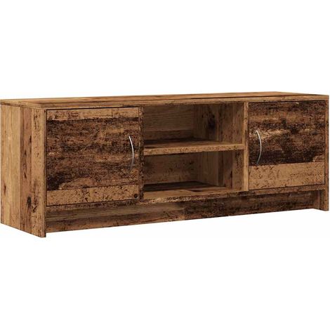 Meuble TV Banc TV Armoire TV vieux bois 102x30x37,5 cm bois d'ingénierie (1/5)