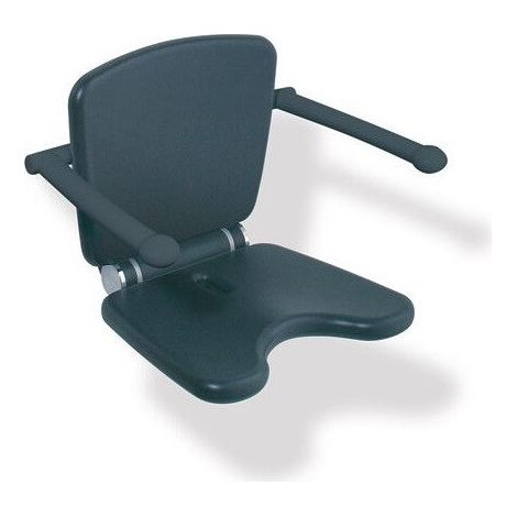 Siège rabattable Premium 802 LifeSystem gris anthracite avec accoudoirs gris clair