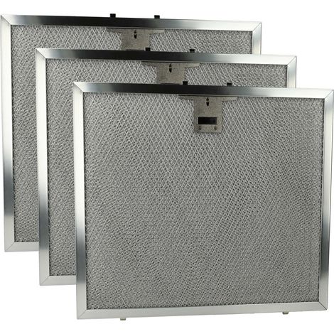vhbw 3x Filtre anti-graisse remplacement pour Miele 8257970 pour hotte de cuisine - 27,3 x 30,6 x 0,9 cm, acier inox