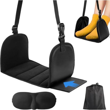 Poggiapiedi per aereo, poggiapiedi regolabile in altezza, poggiapiedi in memory foam di alta qualità, poggiapiedi portatile regolabile per voli lunghi. (1/5)