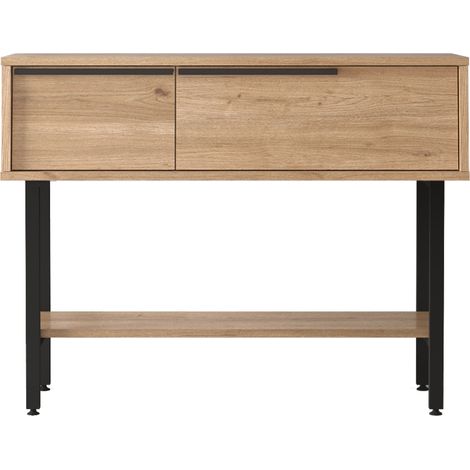 Tavolo console 100 x 30 x 76 cm effetto rovere nero 030010891