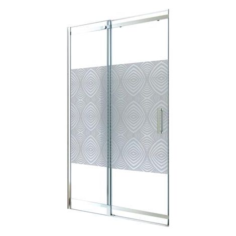 ONDEE - Mampara de baño UIMI, Mampara de baño corredera - Vidrio templado - acabado cromado - 100cm
