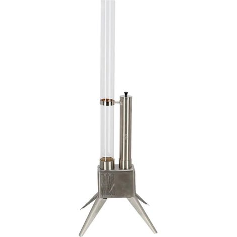 Chauffe Terrasse aux Pellets Argent - Métal - 45,5 x 33,9 x H 135,2 cm - Livraison gratuite