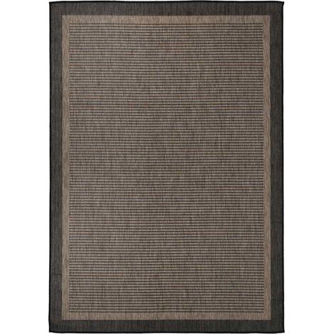 vidaXL Alfombra de exterior de tejido plano marrón oscuro 140x200 cm (1/5)