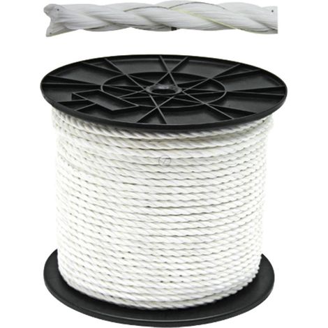 Corde électrique 8mm L200m blanc