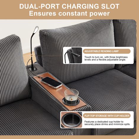 Canapé modulable, convertible en forme de U ou de L. Comprend 2 tabourets et 6 coussins. Matériau moderne. Parfait pour les séjours, les appartements et divers espaces de vie. (1/5)