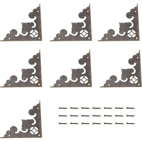 24pcs Coin Protecteur Vintage en Métal Antique Boîte Décorative Coins de Meubles Protection Décoration Triangle Couverture Garde Accessoires (1/5)