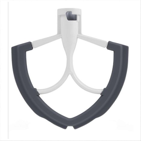 Batteur à bord flexible pour robot pâtissier à bol relevable de 6 pintes, batteur plat avec bords en silicone flexibles et racleur de bol (1/5)