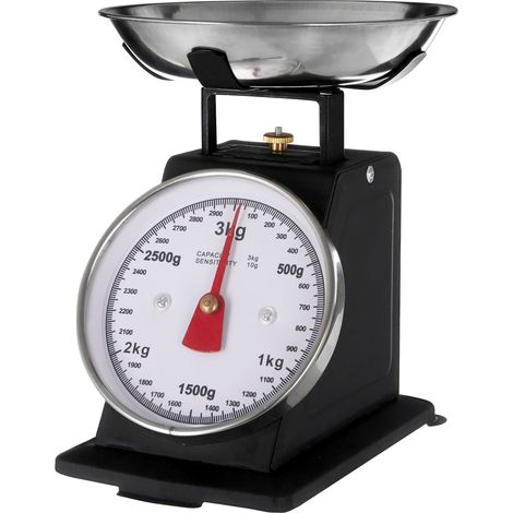 Premier Housewares Matt Black Kitchen Scale - 3kg (1/5)