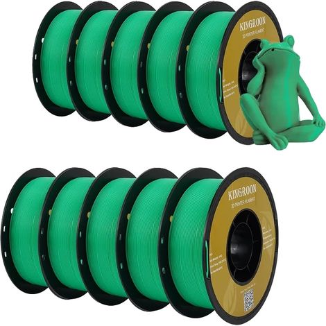 Filament d'imprimante 3D, bobine de 10KG, diamètre de 1,75 mm, PLA 10KG Vert (1/2)