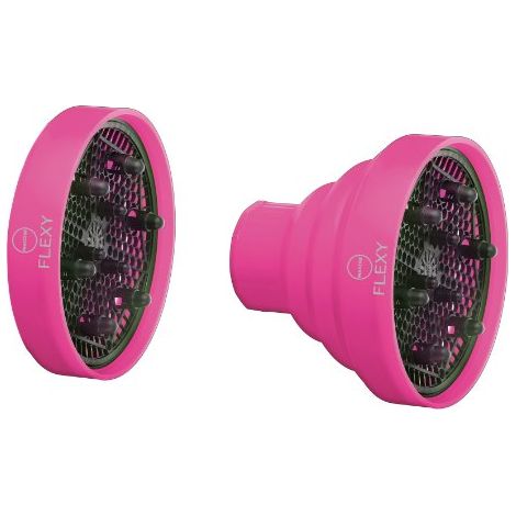 MACOM 210 Flexy Diffusore - Accessorio diffusore pieghevole universale in silicone, diametro 13,6cm, vano integrato per trattamento, compatibile con la maggior parte dei phon, 143g, colori assortiti (1/4)