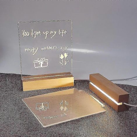 Veilleuse lumineuse LED acrylique à faire soi-même, tableau mémo lumineux de bureau (1/5)