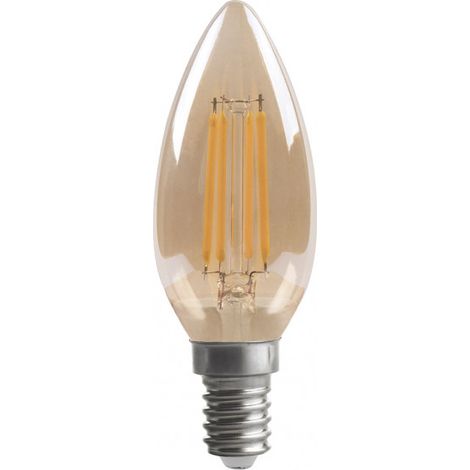 FABRILAMP Ampoule à Filament Bougie 10x3,5d 4w 380lm E14 Amber 2700k