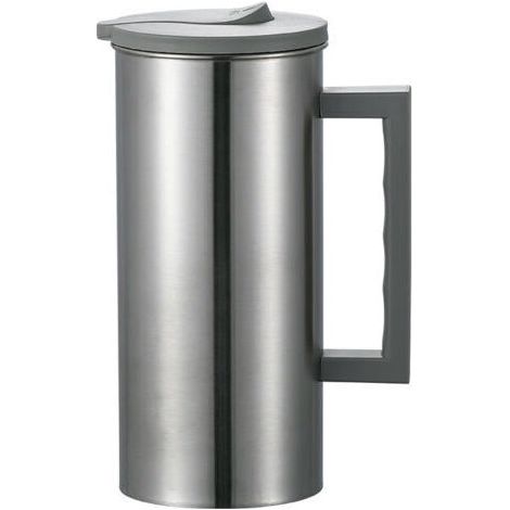 BUNTHAUS Bouteille de 1600 ml avec infuseur à thé, carafe à eau froide, acier inoxydable, gris (1/4)